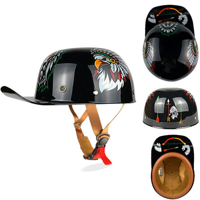 Baseball Cap Helmet Motorcycle Cruiser Chopper Gangster DS Unsexed Helmet