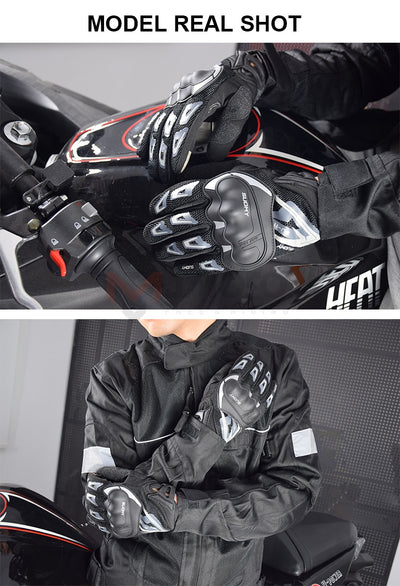 SUOMY Summer Breathable Motorcycle Gloves Touch Screen Moto Bike Protective Gloves Cycling Racing Full Finger Gloves Men Women