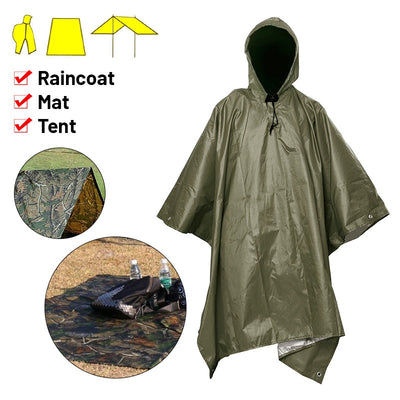 3 in 1 Multifunctional Raincoat Waterproof Rain Poncho Cover Motorcycle