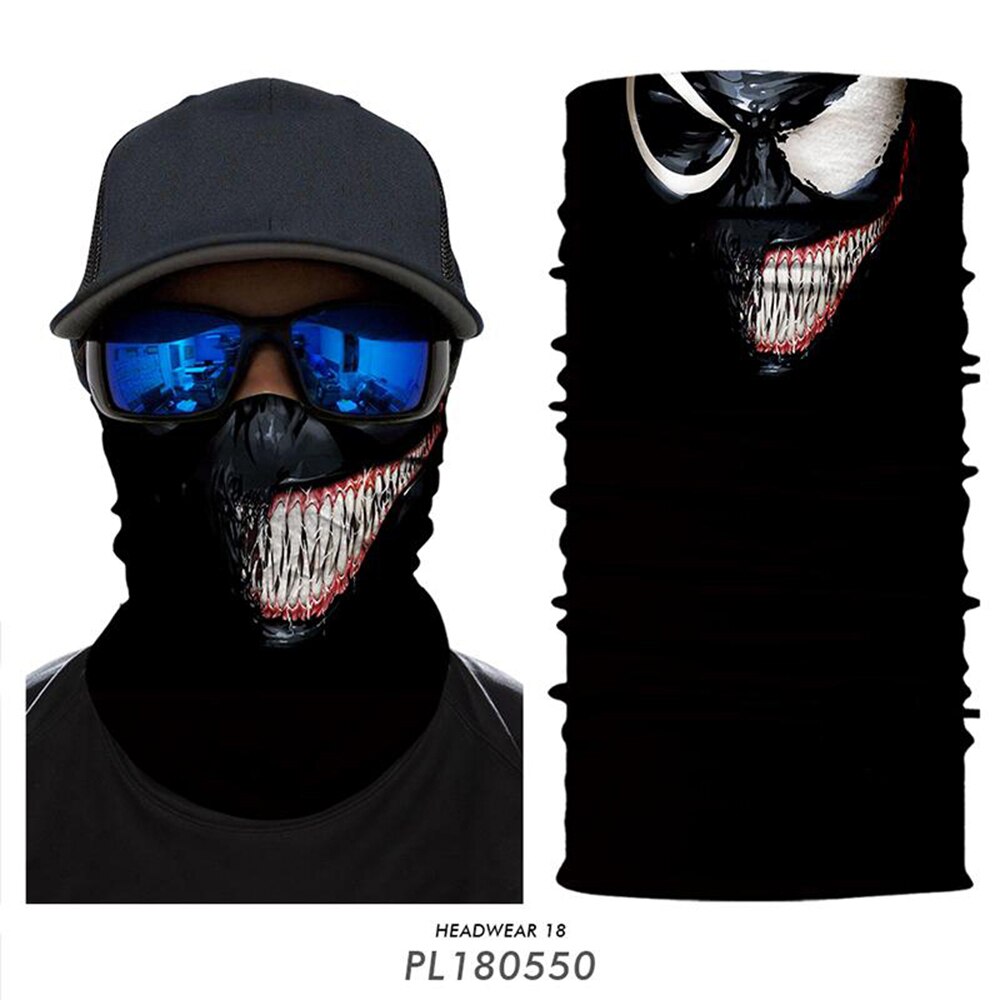 3D Venom Bandana Windproof Balaclava Ski Mask Army Headband Punisher S -  Elite Biker's Accessories