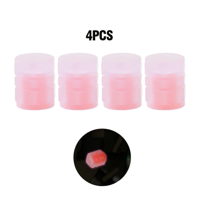 Luminous Tire Valve Cap Car Motorcycle Bike Wheel Hub Glowing Valve Cover Red Pink Tire Decoration Auto Styling Tyre Accessories