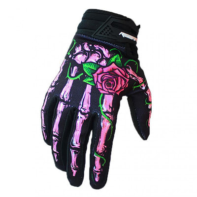 Skull Rose Motocross Bicycle Gloves MTB Off-Road Mountain Bike Guantes Motorcycle Hard Shell Gloves Outdoor Sport