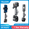 TELESIN Cycling Motorcycle Clip Magic Arm 360° Aluminum Alloy Super Clamp 1/4" Hole For Camera GoPro Mobile Phone Action Camera