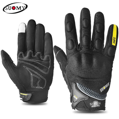 SUOMY Summer Breathable Motorcycle Gloves Touch Screen Moto Bike Protective Gloves Cycling Racing Full Finger Gloves Men Women