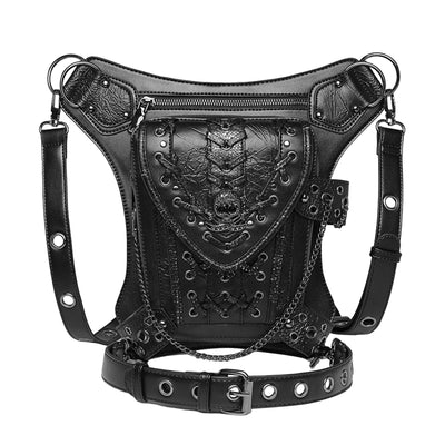 Steampunk Waist Leg Bag Women Men Victorian Style Leather Crossbody Bag Motorcycle Thigh Hip Belt Pack Messenger Shoulder Bags