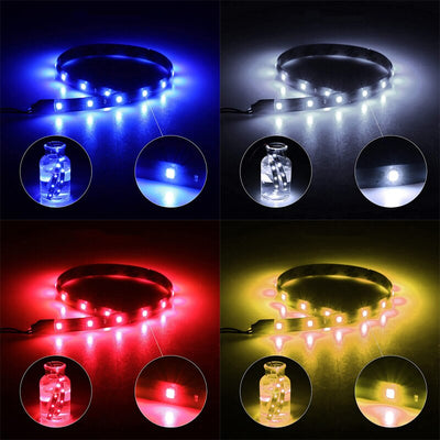 1x Motorcycle Led Strip DIY Bulb Atmosphere Decorative lamp Auto inerior Light 15LED Daytime Running Light DRL Motorcycle Styling Red