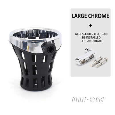 New Motorcycle Chrome Black Drink Cup Holder Water Beverage Support Handlebar Bottle Holder For Harlley For Honda For Yamaha