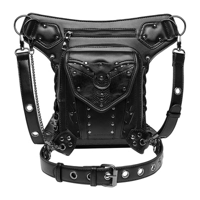 Steampunk Waist Leg Bag Women Men Victorian Style Leather Crossbody Bag Motorcycle Thigh Hip Belt Pack Messenger Shoulder Bags