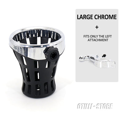 New Motorcycle Chrome Black Drink Cup Holder Water Beverage Support Handlebar Bottle Holder For Harlley For Honda For Yamaha