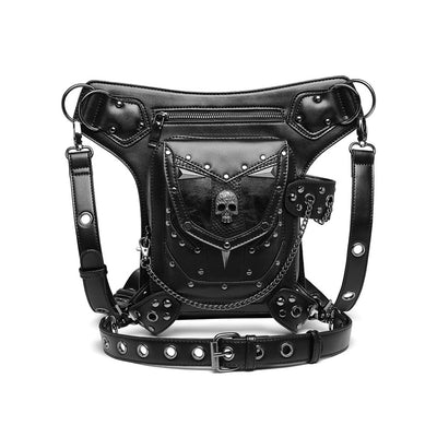 Steampunk Waist Leg Bag Women Men Victorian Style Leather Crossbody Bag Motorcycle Thigh Hip Belt Pack Messenger Shoulder Bags