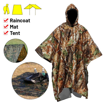 3 in 1 Multifunctional Raincoat Waterproof Rain Poncho Cover Motorcycle