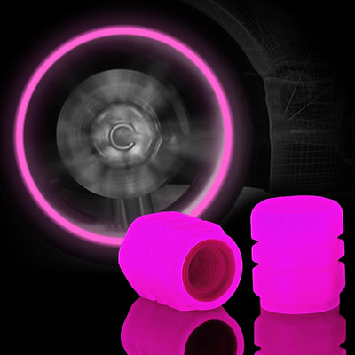 Luminous Tire Valve Cap Car Motorcycle Bike Wheel Hub Glowing Valve Cover Red Pink Tire Decoration Auto Styling Tyre Accessories