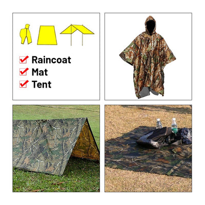 3 in 1 Multifunctional Raincoat Waterproof Rain Poncho Cover Motorcycle