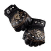 Punk Skulls Rivet PU Leather Gloves Men Women Fashion Hip Hop Anti-slip Half Finger Gloves Motorcycle Accessories
